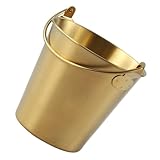 Toyvian Edelstahl Snack Eimer Mini Metallbehälter Vielseitig für Pommes Chicken Wings Eiswürfel Tragbar mit Griff für Restaurant und Bar