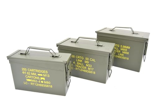 Nato US Army Metal Ammo/Tool Box- 3 Sizes (Large)