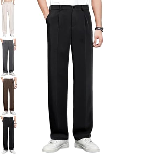 EaseMotions Stretch Waist Ice Silk Pants, Super Stretch Ice Silk Comfort Everyday Pants, Slim Fit Straight Leg Trousers