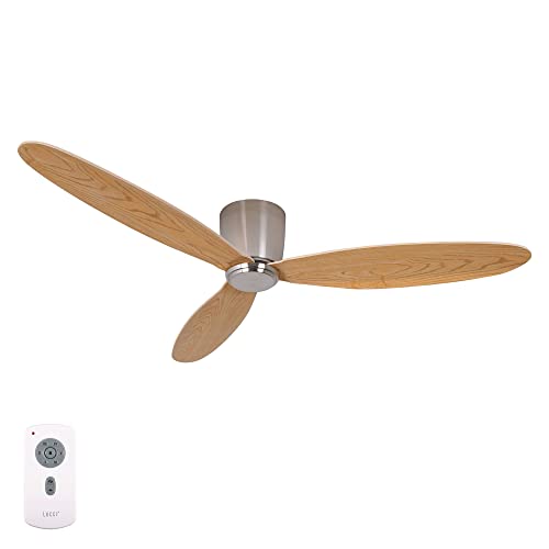 Ventilador de techo Airfusion Radar - Ventilador moderno con aspas de madera contrachapada ultraligeras con aspecto de teca - con modo de invierno - Incluye mando a distancia - Diseño muy elegante Cover