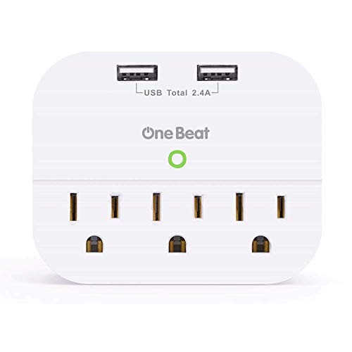 3 Outlet Surge Protector, Multi Plug Outlet Adapter with 2 USB Wall Charger