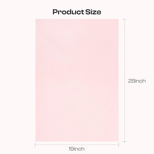 Image of Caydo Large Aida Cloth, 14 Count Pink Cross Stitch Fabric for Craft Embroidery, Handmade Needlework, DIY Handicrafts(28x19 inch)