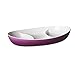 Omada Design Antipastiera Ovale, Vassoio in Plastica Bicolore da 28cm, 3 Scomparti, Lavabile in Lavastoviglie, Made in Italy, Linea Trendy, Viola