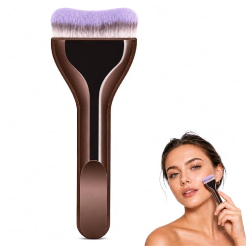 Brocha Facial Marrón con Cerdas Suaves para Base y Mascarillas Spa