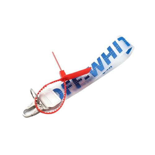 Volwiqu OFF Classic Keychain Fashionable Versatile Lanyard Blue Wristlet Keychain for Women & Men Ideal for Hanging Keys Wallets & Jeans Decoration