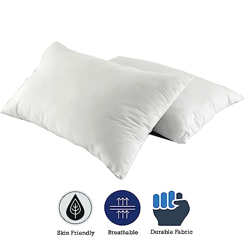 Image of Microfiber Pillow Set of 2 for Sleeping, 16 x 24 Inches, Soft & Comfortable Bed Pillows, White