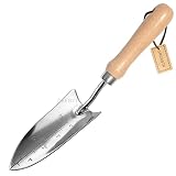 GREBSTK Hand Fork Stainless Steel Beech Handle Garden Tool Hand Weeder Fork for Aerating, Planting,
