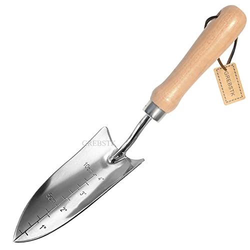 Grebstk Hand Fork Stainless Steel Beech Handle Garden Tool Hand Weeder Fork For Aerating, Planting, Spreading Mulch, Weeding, Loosening, Transplanting Soil #TOP10
