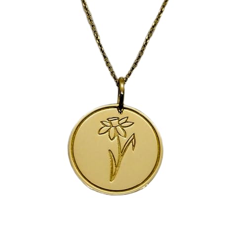 Collier jonquille LKBEADS, pendentif en argent plaqué or anallergique qui ne noircit pas