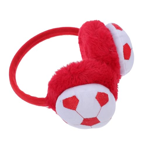 FRCOLOR Lovely Plush Winter Earmuffs for Stylish Ear Warmers with Cool Football Design Protective Ear Covers for Boys for Outdoor Activities School Use