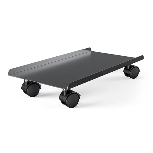 Soporte móvil para CPU de acero con ruedas bloqueables, carrito móvil para caja PC tower gaming ATX miniatura 1