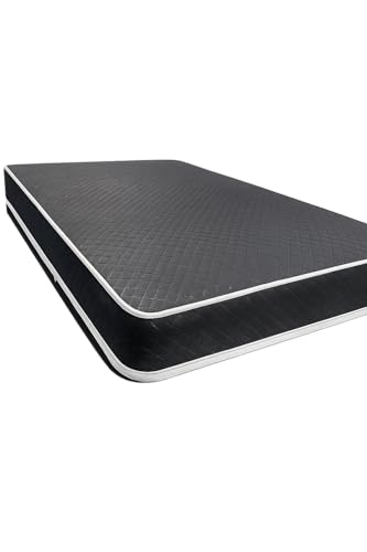 Resti Black Diamond Mattress with white piping Bonnell Spring Hybrid Mattress, Firm Medium & Soft Medium Comfort, Hypoallergenic Orthopedic Support (Double 4ft6'', Medium Soft 13.5g)