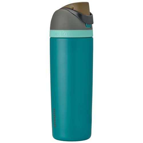 Image of Owala FreeSip Stainless Steel Water Bottle 19 oz Grey /Blue (Tropical Rain)