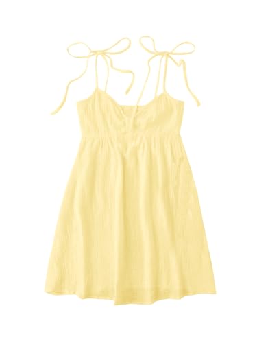 Image of SOLY HUX Women's Summer Cami Sun Dress A Line Tie Shoulder Y2k Cute Casual Short Mini Beach Babydoll Dresses