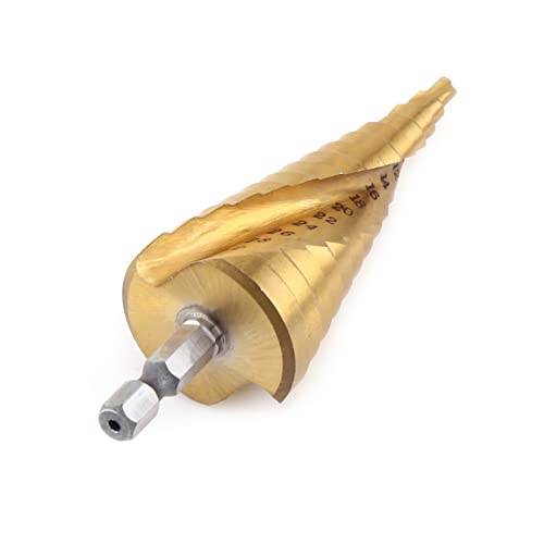 Step Drill Bit High Speed Steel Cone Drill Bit Titanium Coated Spiral Flute Hex Shank 4-32mm 6 Step Drill Bit High Speed Steel Cone Drill Bit Titanium Coated Spiral Flute Hex Shank 4-32mm - Image 6