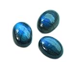 Myhealingworld Natural Calibrated 10x14mm Oval Blue Fire Labradorite Cabochon Loose Gemstone 3pcs Bo