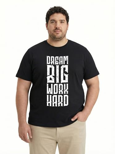 Image of Toodlegram Cotton Printed T-Shirt for Plus Size Men Round Neck Casual