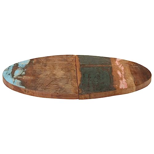 Plateau de table rond 70 cm bois recyclé massif pour table basse rustique
