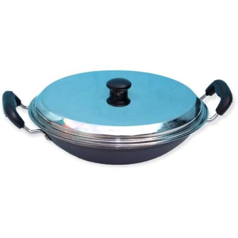 MYNAKSHA Aapam Pan/Appachatti/Aapam Pan/Iron AppaChatti/Appam pan/Appam Patra/Kallu, Kadhai for Kitchen,with Stainless Steel lid Cover
