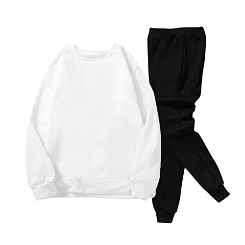 Chándal deportivo para hombre y mujer, 2 piezas, traje de ocio, con capucha, manga larga, con cremallera + pantalón largo y pantalón deportivo conjunto de sudadera con capucha para otoño e invierno +