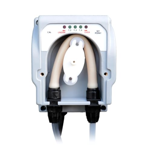 poolomio pH-Dosieranlage für Pools bis 65m³ | pH-Regler zur automatischen pH-Dosierung von Schwimmbecken | Komplettset inkl. peristaltischen Pumpe (1l/h), pH Elektrode, Schläuchen & Schellen