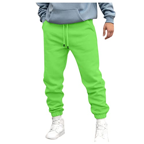 KONG JIMFAN Jogger Trainingshose Herren Gym Jogginghose Classics Herren Jogginghose Basketball-Trainingshose Der Pantalon Blanc Homme Langhose Pant for Men Jogginghose Grau(Grün,M)