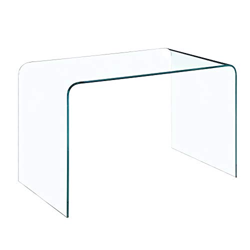 Bricozone Scrivania In Vetro Con Design Minimalista Elegante E Moderno Perfetta Per Uffici E Soggiorni Materiale Di Alta Qualità Vetro Da 12 Mm Misure 126X74X70 Cm Leggera E Resistente