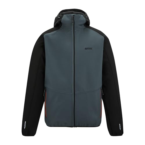Resistente al vento Regatta Arec III - Giacca softshell da uomo, Tempesta oscura/Nero (mattone), L