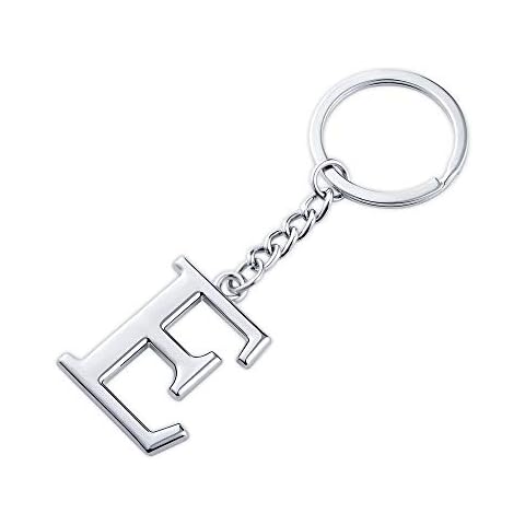 YJT Initial Keyring E Silver Cover