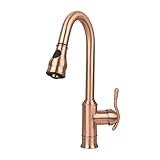 Single-Hole Pull-Down Sprayer Copper Kitchen Sink Faucet Single Handle - Including 5Years Warranty...