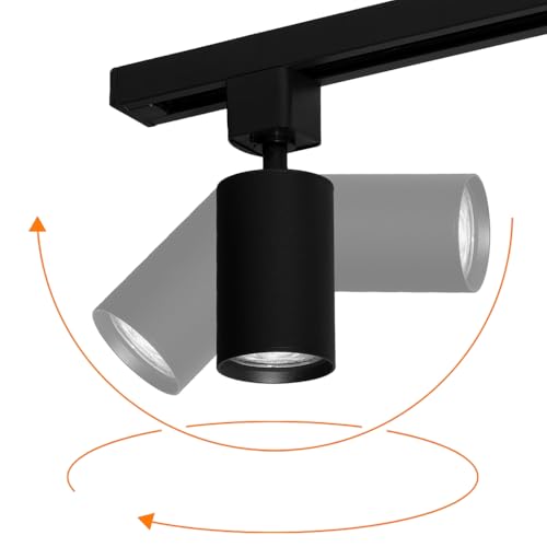Spot sur rail GU10 Qub Focus III | Plafonnier LED noir 3m