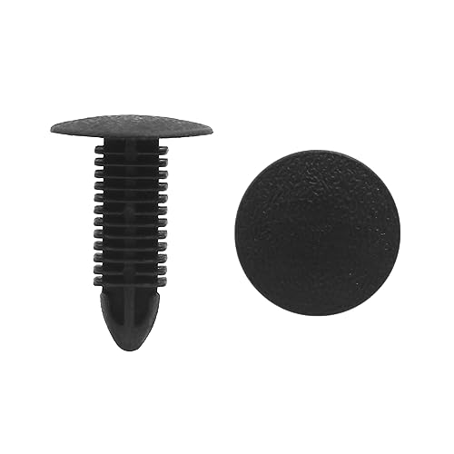 Agrafes et rivets plastique de carrosserie automobile noir avec vis poussoir 8x8mm