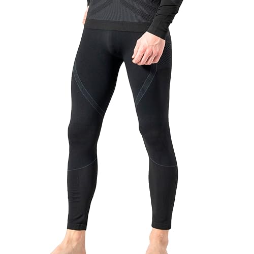 Risalti Calzamaglia Termica Uomo Energy - Intimo Termico Uomo Invernale Traspirante Senza Cuciture ed Etichette, Leggings Invernali Elasticizzati per Sci, Trekking, Corsa, Ciclismo - Made in Italy