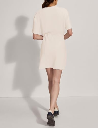 MISSACTIVER Women Summer Mini Dress Crew Neck Short Sleeve T Shirt Dress Casual Elastic Waist Short Dresses with Pockets4