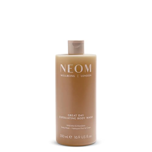 NEOM Great Day*Exfoliating Body Wash 500ml I Wild Mint & Mandarin I 100% Natural Fragrances and Essential Oils I Orange Peel and Olive Crush gently exfoliate skin I Zingy & Uplifting