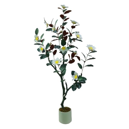 Artificial Magnolia Tree Faux Flowering Tree in Pot for Indoor