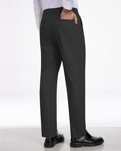 Mens Slacks Straight Fit Golf Pants Elastic Waist Dress Pants Lightweight Stretch Casual Business Work with 5 Pockets2