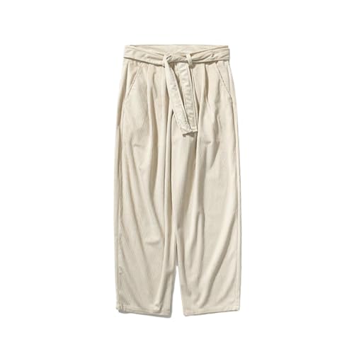 Pantalon droit décontracté en velours lourd rétro pour homme