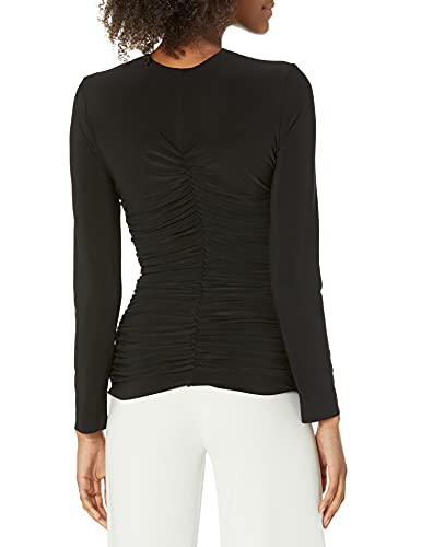 Norma Kamali Women's Long Sleeve V Neck Slinky Top2