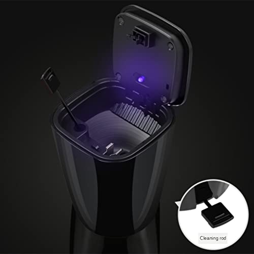 Image of Car Ashtray with Lid, Led Car Ashtray, Cup Holder Ashtray for Car - Push Swtich, Protable, Smokeless Ash Tray, Windproof for Outdoor Travel, Home Use