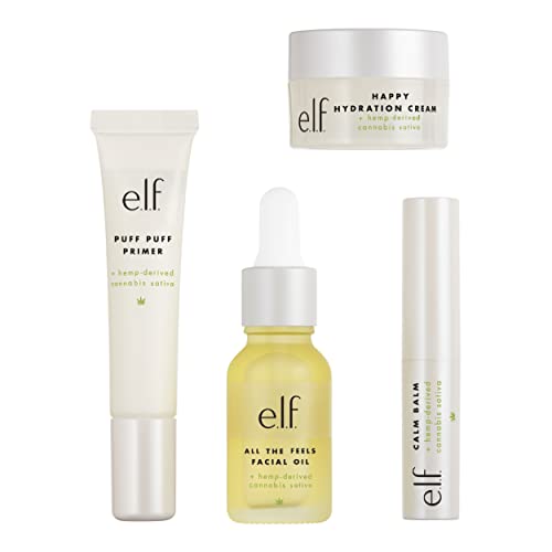 e.l.f. Skin Hit Kit, Infused with Hemp Seed Oil, Nourishes & Hydrates Skin, Soothing & Calming, 4-Piece Skincare Set
