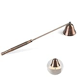 Navpeak Candle Extinguisher with Long Handle, Metal Wick Snuffer Candle Snuffer Accessory with Long Handle for Scented Candle, Aromatherapy Candles for Putting Out Candles Flame (Red Copper)