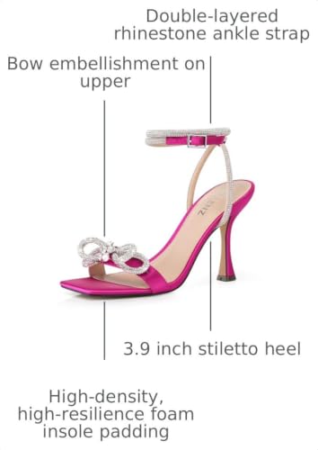 Image of CELLENZ Women Bow Heels Sandal: Comfortable Sparkly Kitten Heeled