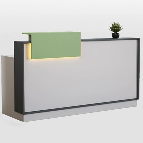 Gray,39.3in/100cm,Reception Desk, Retail Checkout Counter with Lockable Drawers, Reception Counter with LED Lights, Front Counter Desk for Office, Retail, Lobby, Beauty Salon