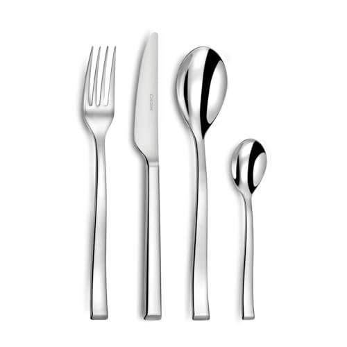 COUZON - Ménagère 24 couverts de table en coffret pour 6 personnes - Side - Acier inoxydable 18/10, Finition Miroir, Epaisseur 3.5 mm - Inox