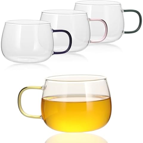 GURUDAR Borosilicate Glass Tea Cups Set Cover