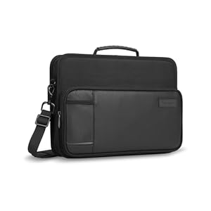 Targus Work-In Case Business Laptop Shoulder Bag for Macbook/Notebook Compact Design with Front Pocket, Carrying Shoulder Strap, Protective Sleeve for 11.6-Inch Laptop, Black (TKC001)