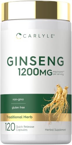 Carlyle Ginseng Extract Supplement | 120 Capsules | Pills for Men & Women | Non-GMO and Gluten Free