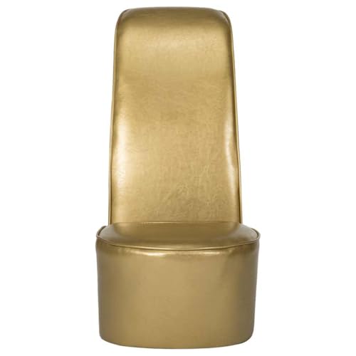Miniatura 6 de Vidaxl Sillón Forma Zapato Tacón Cuero Sintético Mobiliario Decoración Estructura Robusta Duradera Elegante Tapizado Suave Cómodo Estabilidad Dorado