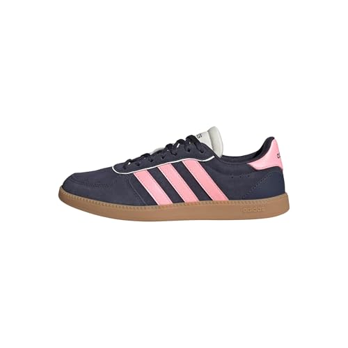 adidas Mujer BREAKNET Sleek Shoes, Shadow Navy/Pink Spark/Off White, 36 2/3 EU